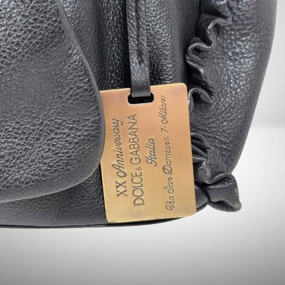 Stunning Dolce & Gabbana Ms Curly Black Leather Large Hobo Handbag - Picture 11 of 16